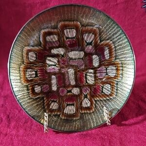 Handcrafted Gold & Rose Handarbeid Balestrand Norge Enamel Copper Dish #4